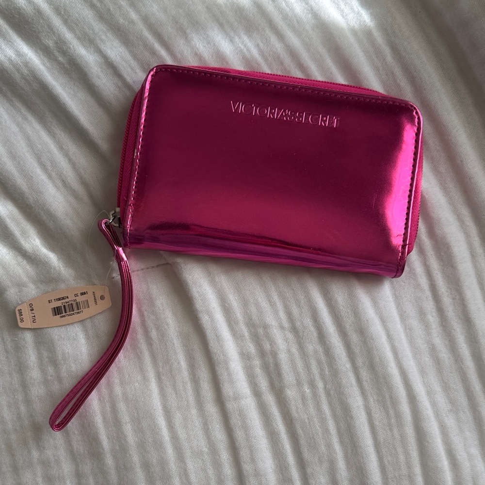 Victorias Secret hot pink wristlet wallet NWT